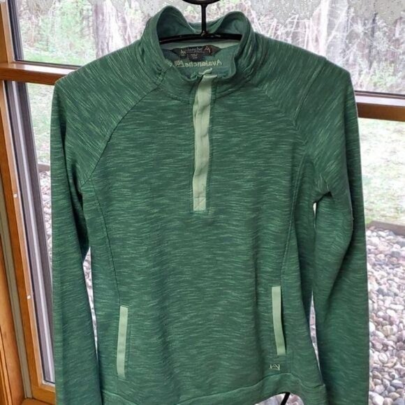 Avalanche 1/4 Snap Closure Embroudered Sz S. LS Green Pullover Shirt w/ Pockets - Picture 2 of 12